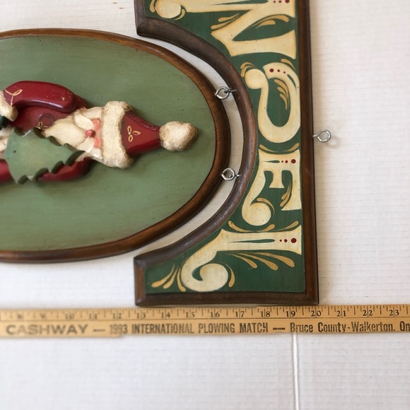 Vtg Handmade Santa Noel Wall Hanging - Picture 11 of 12